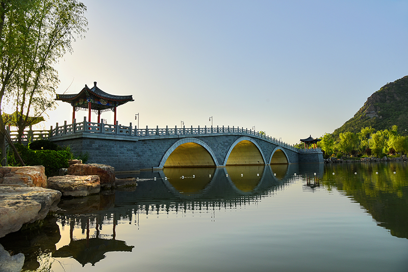 濟南華山洼濕地公園崇正橋、煙雨橋
